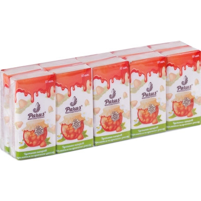 Серветки косметичні Parus Полуниця 2 шари 10 шт. х 10 пачок (4820044170158) Вінниця - фото 1