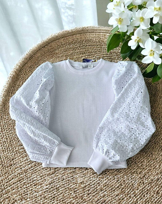 Красивая школьная блузка с длинным рукавом 128, 140, 152, 164 Кривой Рог - изображение 1