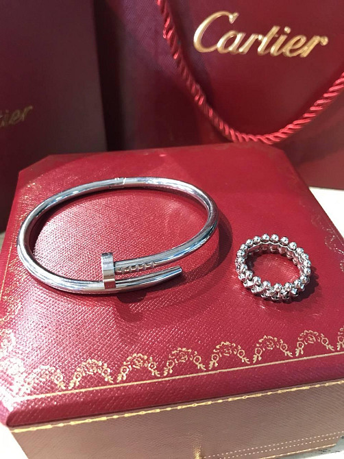 Cartier браслет цвях у серебрі та кільце зубчики / Cartier браслет і кільце Одеса - фото 3