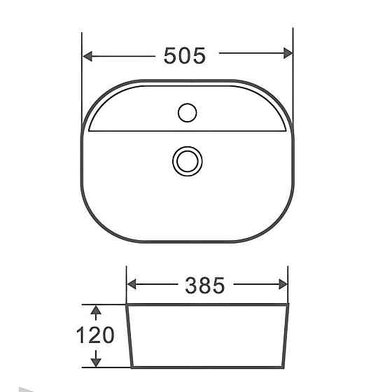 Раковина накладна Mixxus Premium ELLIPSE-0203 510х375х120mm з отвором під змішувач (MP6678) ( 17660 ) ( 14311 ) Харків