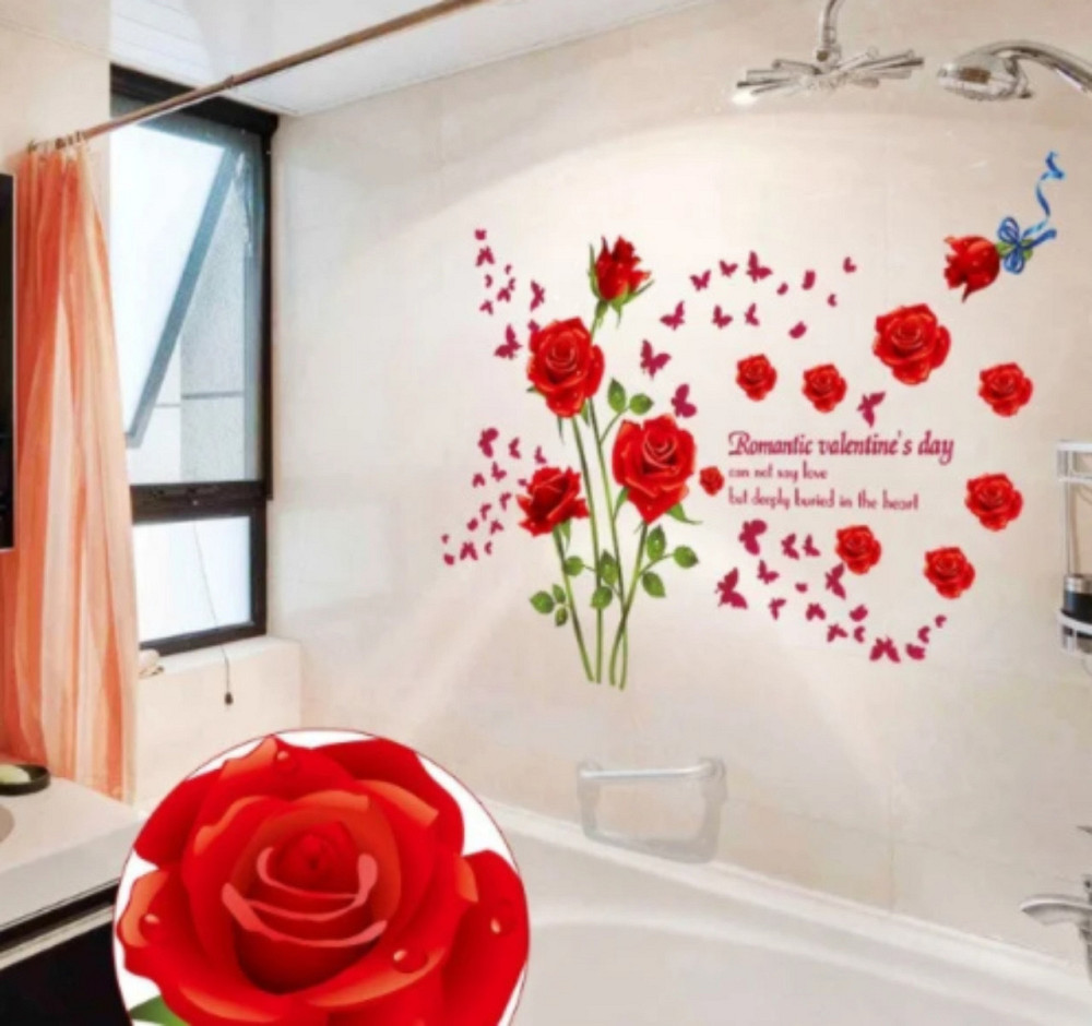 Наклейка декоративна Червоні троянди Київ - фото 7
