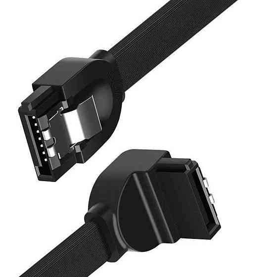 Кабель UGREEN US217 Angled SATA 3 Data Cable 0.5m (Black)(UGR-30797) (UGR-30797) Київ