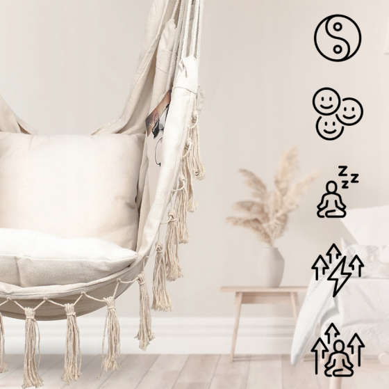 Кресло гамак Бразильское MalTec бежевый 100см 120кг (Польша) Киев