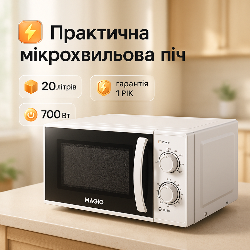 Микро волновая печь настольная для дома MAGIO, Микроволновая печь для удобного приготовления JQ-71 Львов - изображение 9