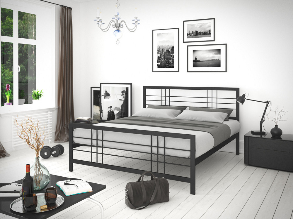 Двоспальне металеве ліжко Дамаск від ТМ Теnero 180х190, Каркас — 20 см, Без ящика Харків - фото 1