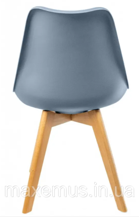 Кресло кухонное Bonro B-487 табурет на ножках дерево бук стул с мягким сидением в офис и гостинную серый Мостиська