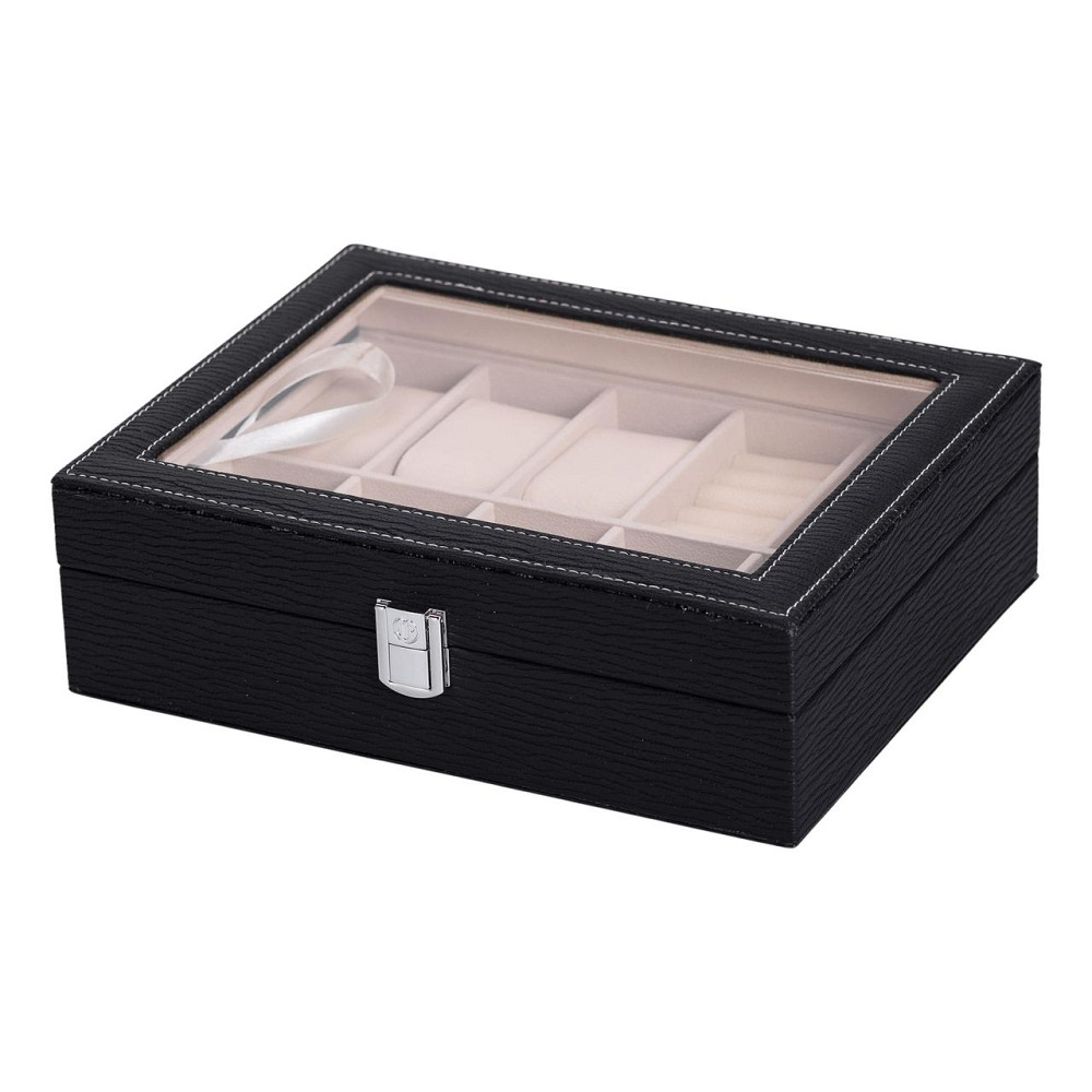 Скринька для прикрас з еко шкіри із дзеркалом органайзер для ювелірних виробів HP-5-6B Коломия - фото 2