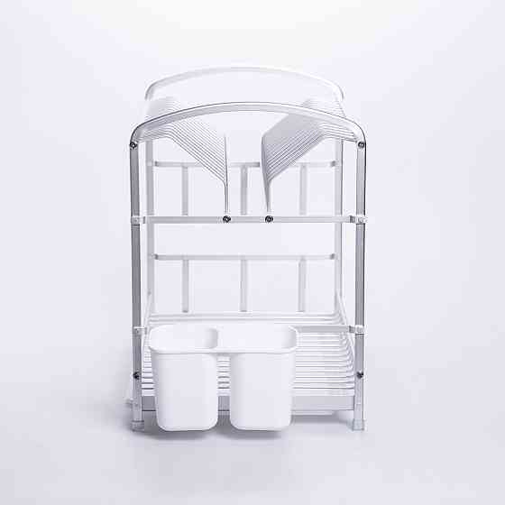 Двоярусна алюмінієва сушилка для кухні з лотком Київ