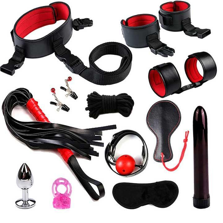 БДСМ бандажний набір з 12 предметів Червоний — Садо-мазо Вінниця - фото 1