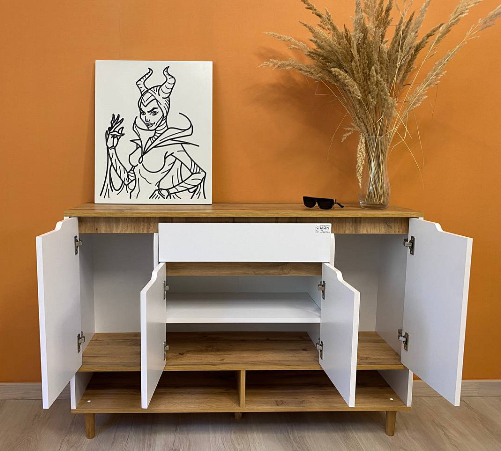 Комод у передпокій з полицею для взуття LION Салліван Тумба-2 Німфея альба/Дуб Аппалачі (LION-041007) Львів - фото 7