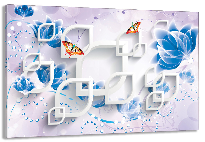 Картина полотно у вітальню / спальню    Абстракція метелики    MLP_261 ( 60х30см ) 80х160см Київ - фото 1