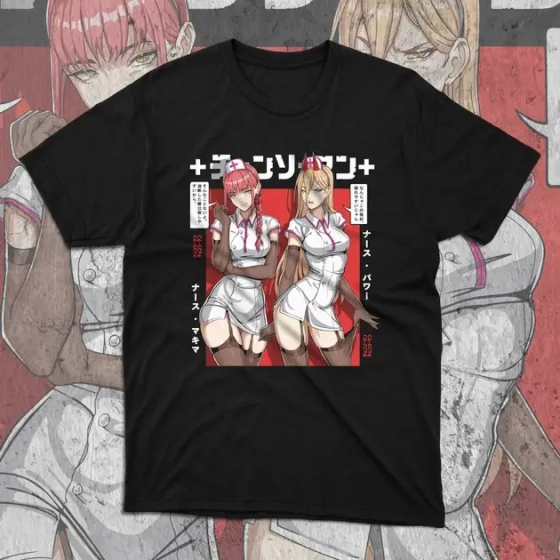 Футболка для підлітка хлопчика з принтом Человек Бензопила Макіма і Павер Розмір 160 Anime10912 Дніпро