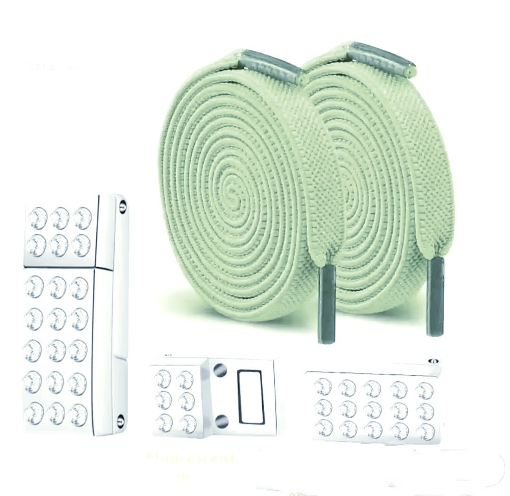 Шнурки эластичные без завязок с магнитной застежкой со стразами Светло-салатовый Смела - изображение 1