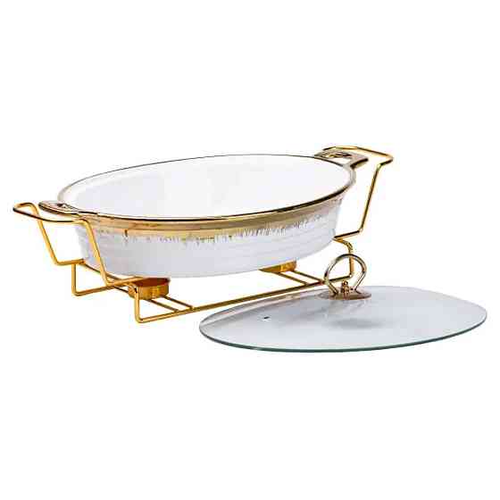 Yiwu Настільна мармітниця 41х25х15.5 см марміт порцелянаовий для других страв 2 л Коломыя