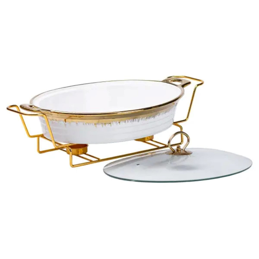 Yiwu Настільна мармітниця 41х25х15.5 см марміт порцелянаовий для других страв 2 л Коломыя - изображение 3