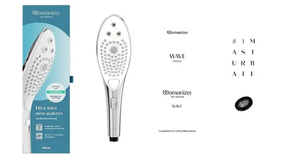 Насадка-стимулятор для душу 2в1 Womanizer Wave Chrome, масажер для інтимних зон Львів