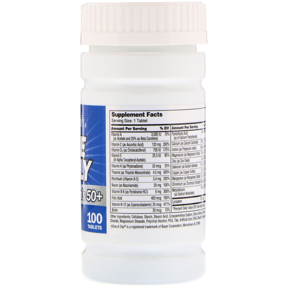 Мультивитамины для мужчин One Daily Men's 50+, Multivitamin Multimineral, 100 Tablets Луцк - изображение 2