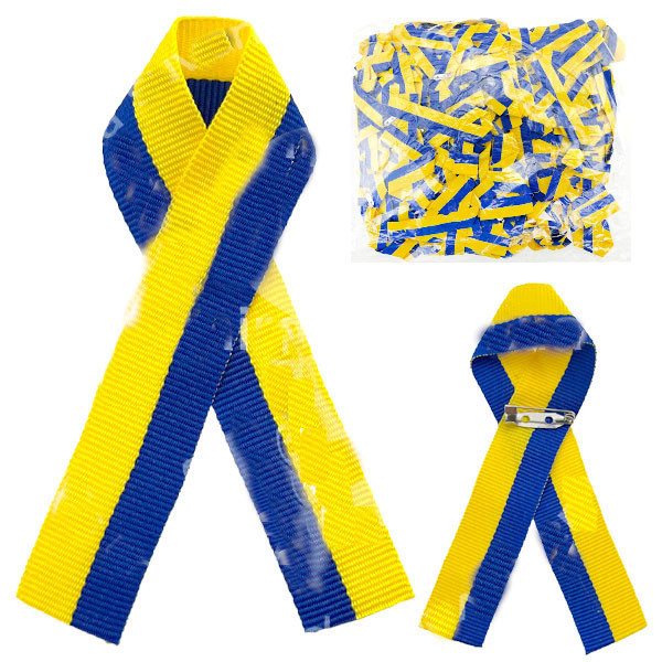 Ленточка желто-синия на булавке 200 шт. Киев - изображение 1