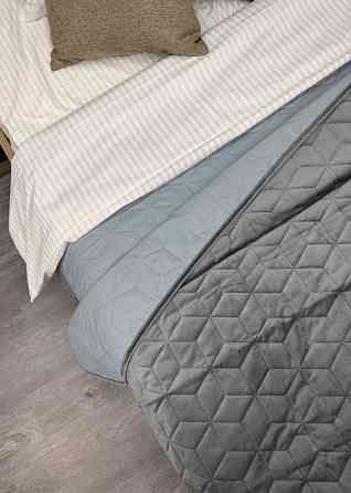 Покривало стьобане Decorator Велюр куб 220х240 см сірий (85-156) Київ