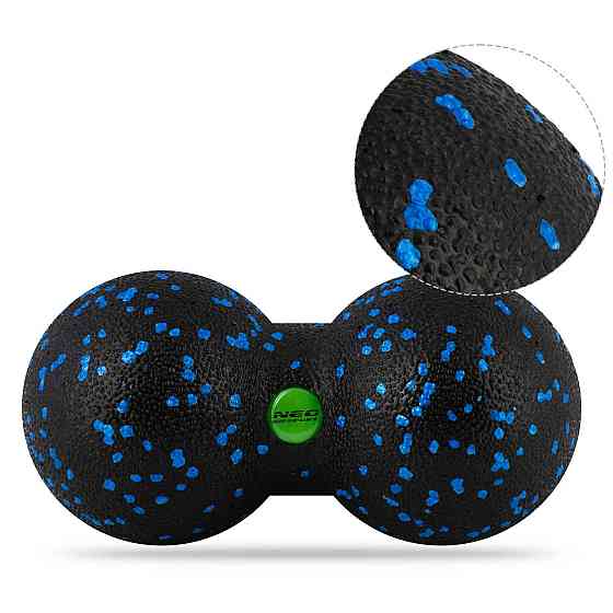Мяч для массажа и фитнеса двойной NS-966 черно-голубая Киев