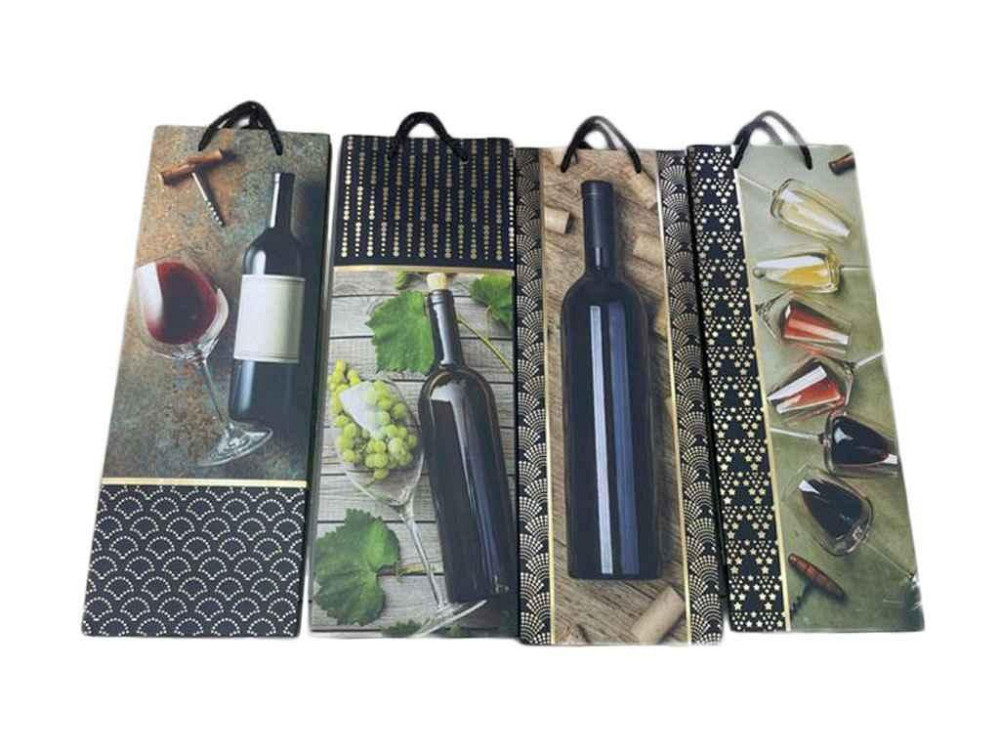Пакет подарунковий під пляшку Wine time 36*13*8см R95560 ТМ STENSON Київ - фото 1