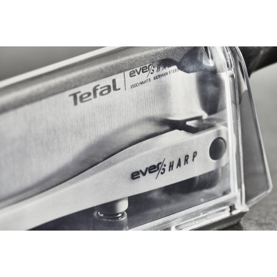 Кухонный нож Tefal Eversharp, 16.5см, з чохол-точило нержавіюча сталь, чорний (K2569004) Винница - изображение 3