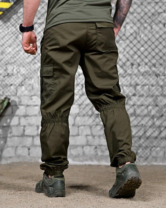 Летние тактические мужские штаны джогеры карго олива Одесса - изображение 9