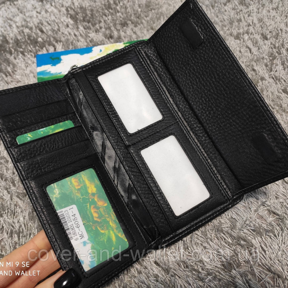 Чорний шкіряний гаманець клатч на змійці та магнітах Marco Coverna MC 6054 Київ - фото 3