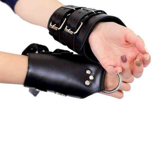 Манжети для підвісу за руки Art of Sex – Kinky Hand Cuffs For Suspension, чорні, натуральна шкіра Sex Aura Київ