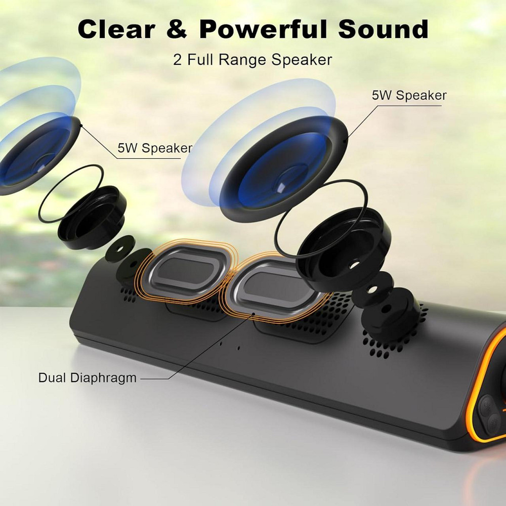 SOULION R50 саундбар для ПК Bluetooth 3.5 мм USB живлення RGB підсвітка стерео 10 Вт компактний Київ - фото 5