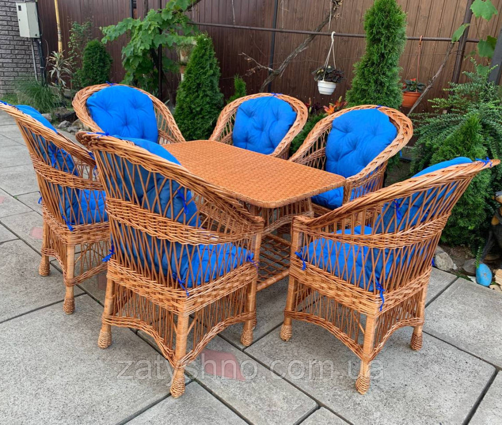 Большой набор плетеной мебели с накидками Киев - изображение 5