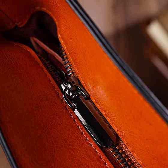 Стильна сумка шоппер із натуральної шкіри Руда (Vintage) Київ