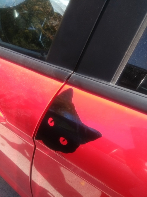 Наклейка на авто Вовк та Кіт Біла світловідбивна Київ - фото 5