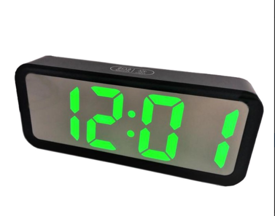 Цифровий настільний годинник DT-6508 з зеленим LED-підсвічуванням, будильником і термометром (7143) Київ