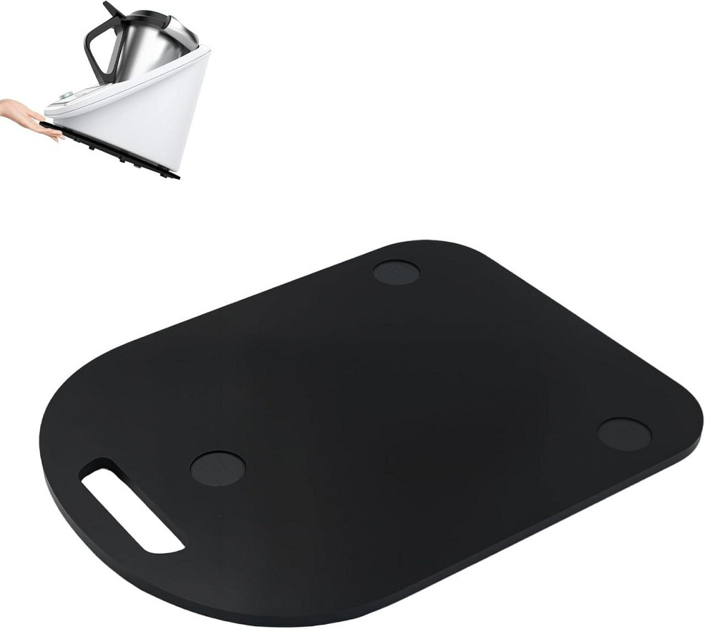 Скользящая доска для Thermomix TM5/TM6 акриловая черная 8 мм с шариковыми роликами ручкой и резиновыми ножками Киев - изображение 1