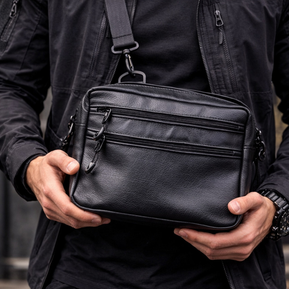 Сумка чоловіча планшет через плече, Чоловіча вулична сумка через плече, Поштова сумка-месенджер QD-27 Львів - фото 8