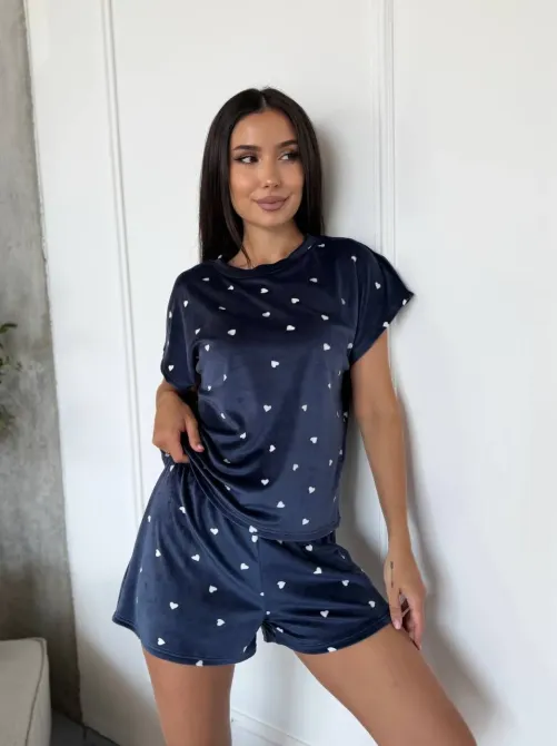 Піжама жіноча велюрова з шортами Одеса - фото 16