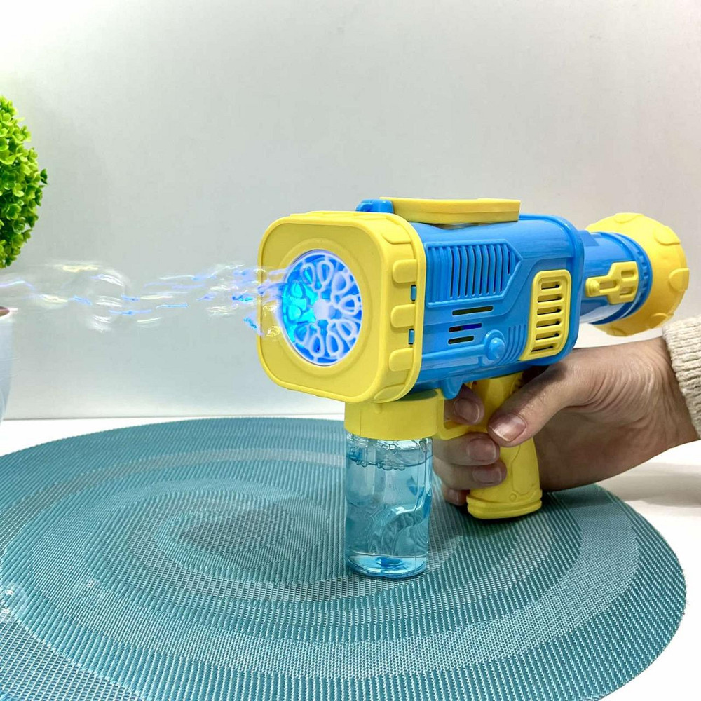 Пістолет для запуску мильних бульбашок світло запаска 26 см Жовто-синій (9835-3) Чернігів - фото 4