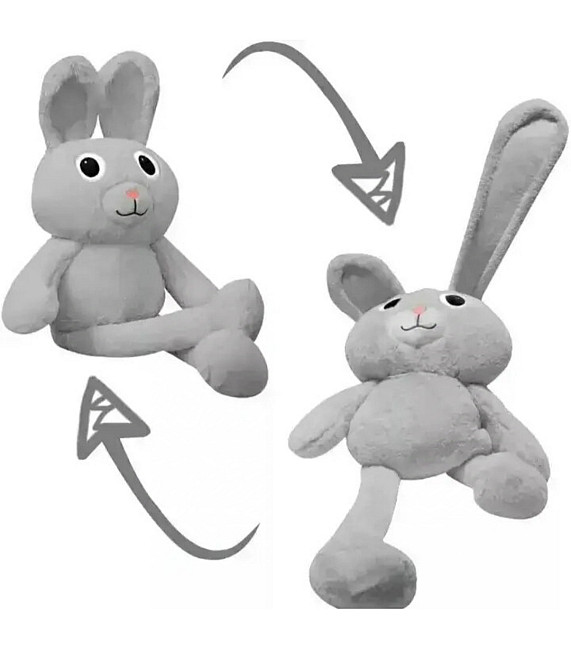Плюшевый зайчик серый большая игрушка тянучка 75см Киев - изображение 1