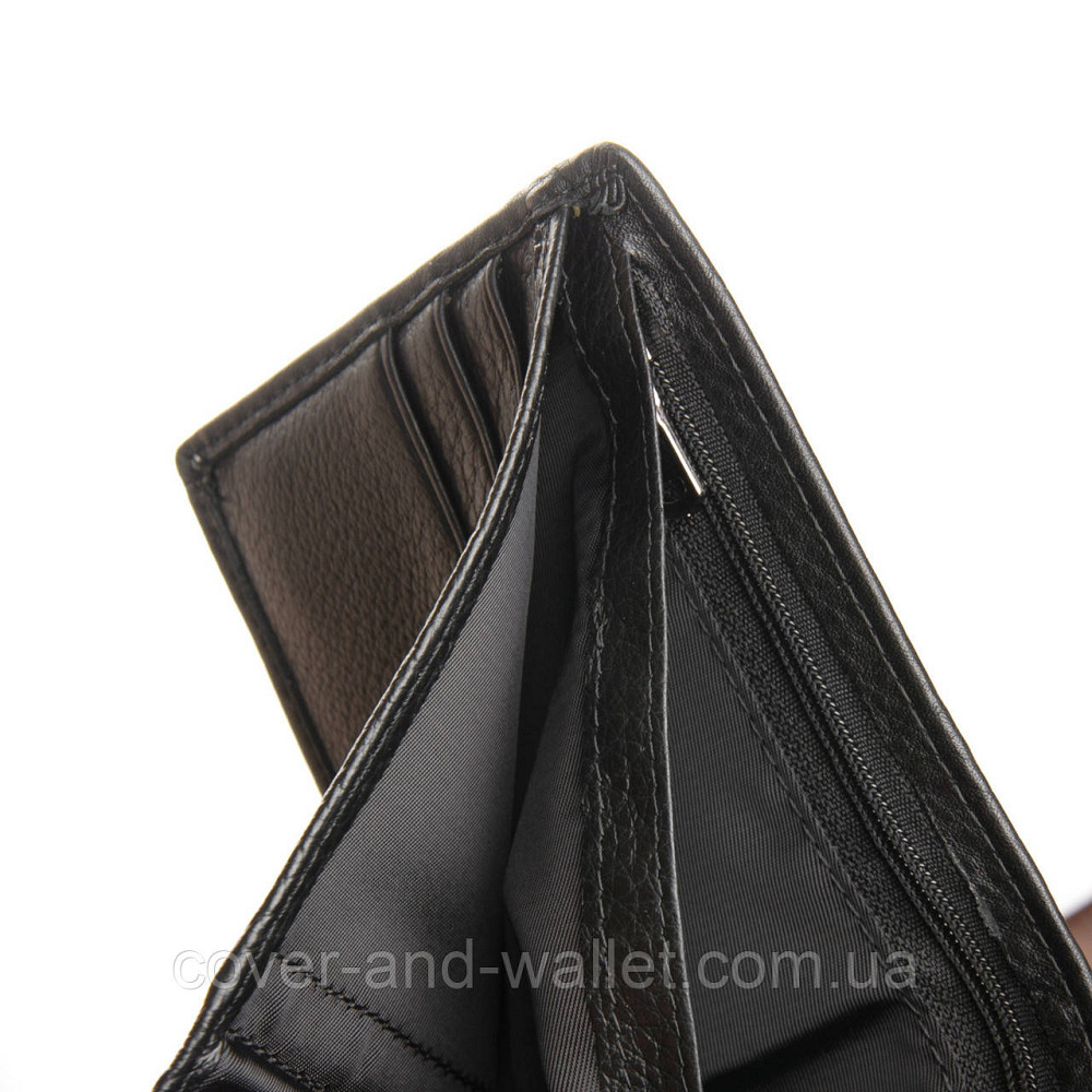 Чоловічий гаманець із затискачем з натуральної шкіри чорного кольору BRETTON Київ - фото 6