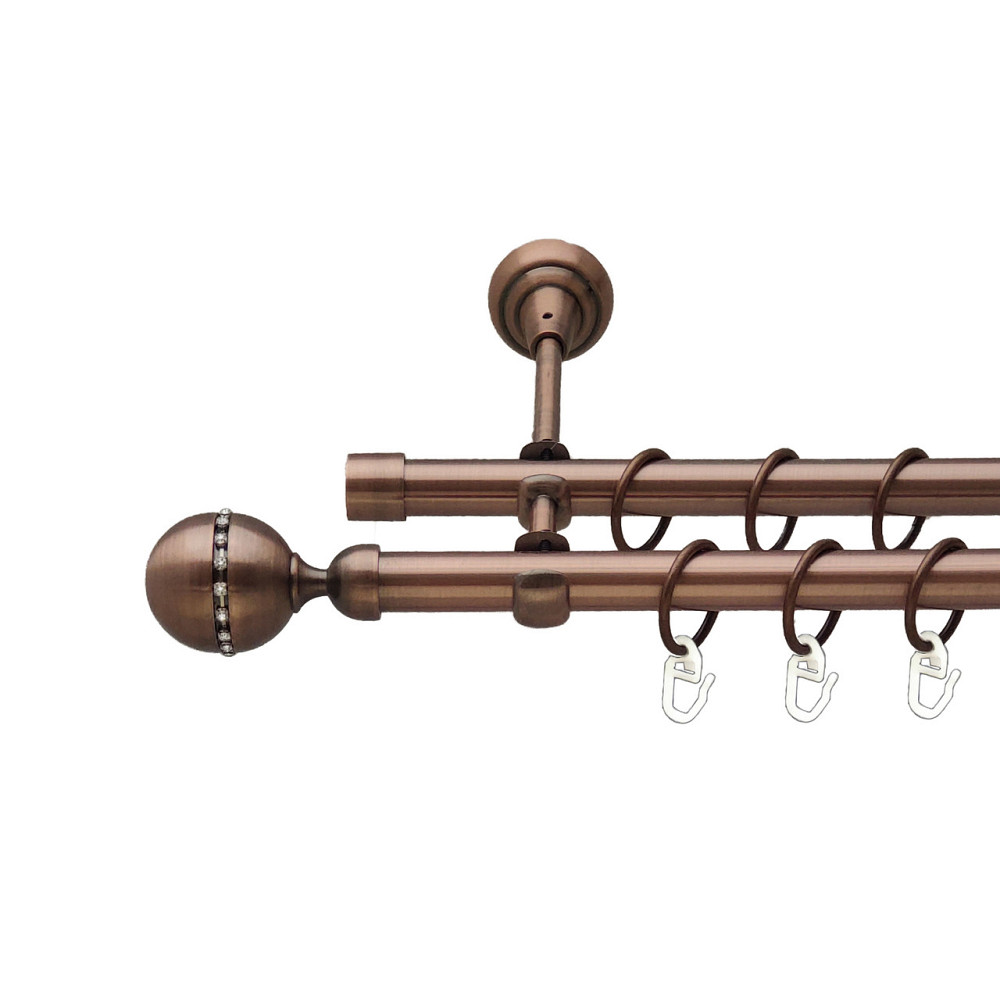 Карниз Orvit Кортеза металевий дворядний відкритий Мідь 19\19 мм 240 см (00-00012080) Львов - изображение 1