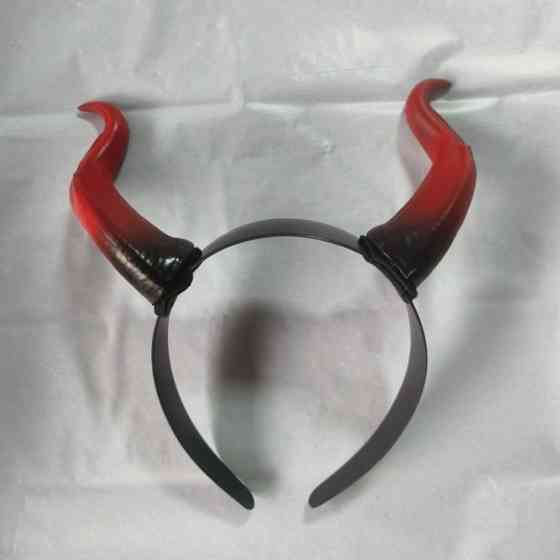 Обруч Рога на Хэллоуин Рога one size черно-красный Киев