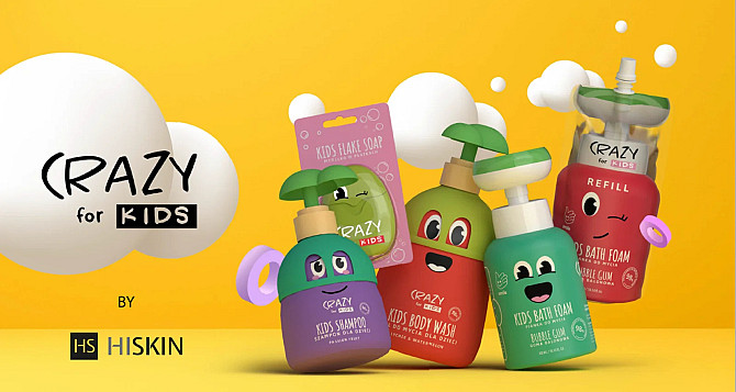 Піна для душу та рук з ароматом жувальної гумки Crazy for Kids Bath Foam Bubble Gum HiSkin 300 мл Вінниця - фото 3