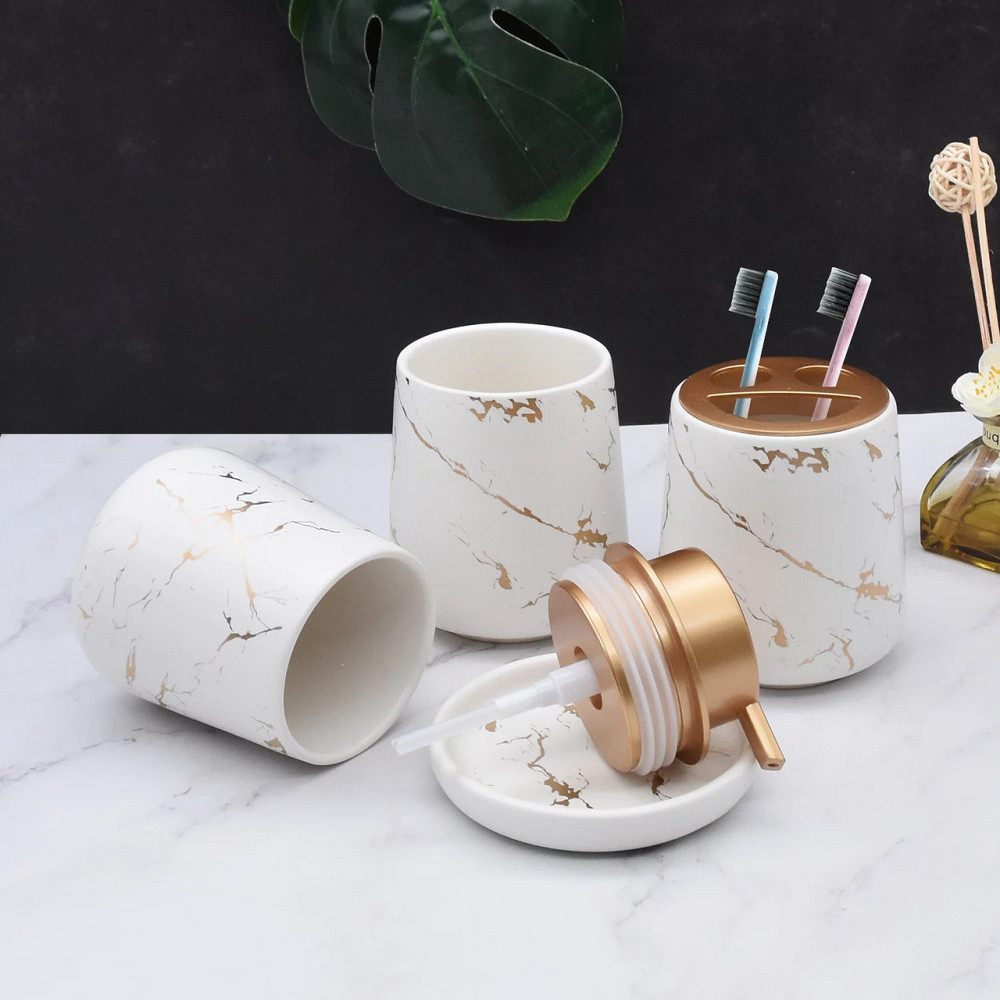 Керамический набор аксессуаров в ванную комнату из 4 предметов Bathlux,  Белый Каменец-Подольский - изображение 5