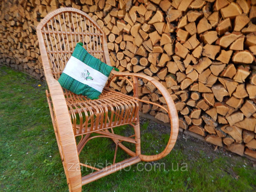 Крісло гойдалка плетена з кавовим столом Київ - фото 5