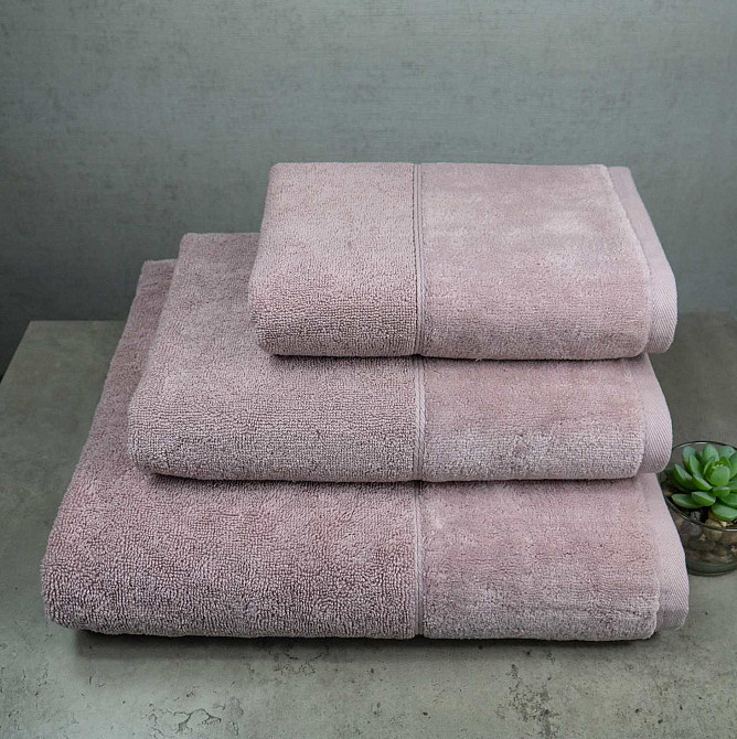 Набор велюр/махра полотенец 3шт GM Textile 40x70см, 50x90см, 70x140см Premium Milado 550г/м2 (Кремовый) Сумы - изображение 1