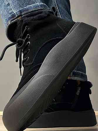 Черевики жіночі Hengji 677-1 замшеві високі кеди на хутрі чорні, 40, 25 см Київ