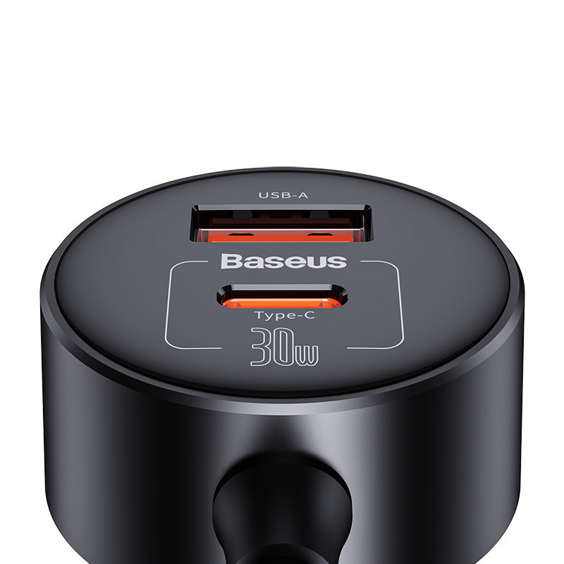 Автомобильное зарядное устройство Baseus High Efficiency Pro 1-for-2 Car Cigarette Lighter 30W Cosmic Black Одесса - изображение 6