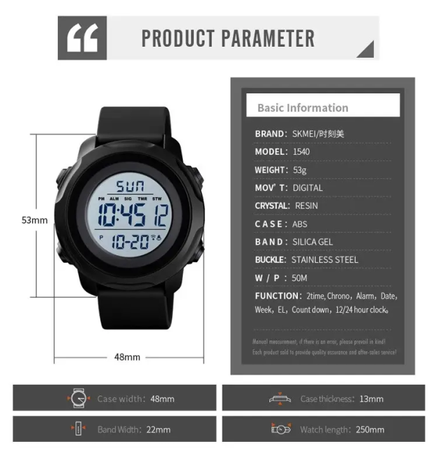 Мужские спортивные часы Skmei 1540 Белый Винница - изображение 7