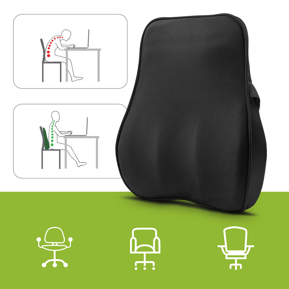 Ортопедична подушка під спину Comfort Trip PMF 007 440x400x110 чорна Дніпро - фото 4